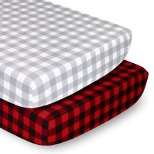 Комплект из 2 красных простыней для кроватки в клетку The Peanutshell в клетку Buffalo The Peanutshell