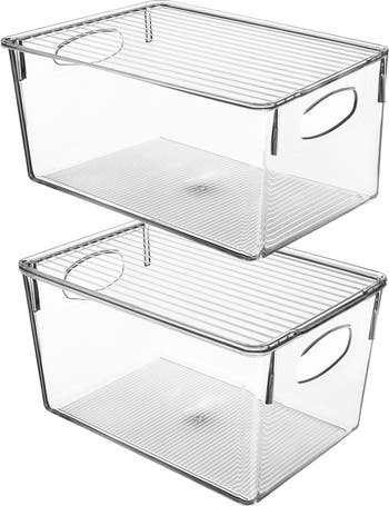 Clear Storage Bin With Lid - Set of 2 Sorbus