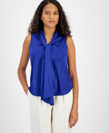 Женская атласная блузка без рукавов с завязками, созданная для Macy's Bar III