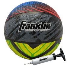 Баскетбольный мяч Franklin Sports MYSTIC 29,5 дюйма официального размера для использования в помещении и на открытом воздухе с воздушным насосом в комплекте Franklin Sports