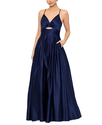Juniors' Cutout Open-Back Ball Gown Blondie Nites