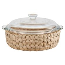 Dolly Parton 1.9-qt. Glass Casserole with Wicker Basket Dolly Parton