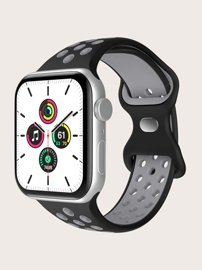 Силиконовый ремешок для часов контрастный совместимый с Apple Watch SHEIN