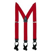 Men's Elastic Button End Dress Suspenders With Silver Hardware Ctm