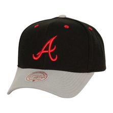 Мужская регулируемая шляпа Mitchell & Ness Black Atlanta Braves Bred Pro Mitchell & Ness