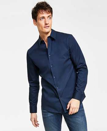 Мужская приталенная изысканная рубашка на пуговицах Calvin Klein