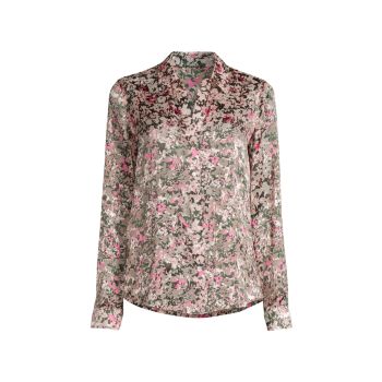 Abstract Floral Blouse Elie Tahari