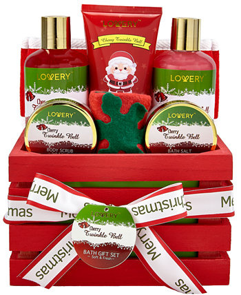 Рождественский подарочный набор Cherry Twinkle Bell, набор для ванны и ухода за телом, 8 предметов Lovery