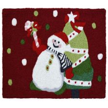 Коврики для домашнего комфорта 20&#34; х 30&#34; Прямоугольный коврик с акцентом из полиэстера «Радостный снеговик» Jellybean