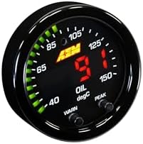 AEM 30-0302 X-Series Temperature Gauge, Black Aem