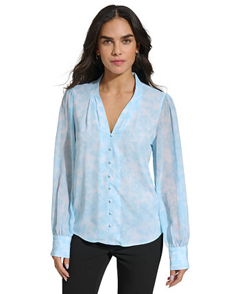 Женская блузка с v-образным вырезом с принтом Calvin Klein