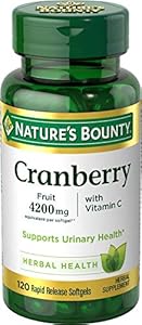 Nature's Bounty Cranberry Fruit Softgels (Мягкие капсулы) 4200mg plus Vitamin C, 100 count Nature's Bounty