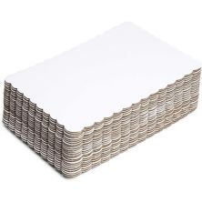 White Foil Cake Boards, Scalloped Rectangle Dessert Base (14 x 10 In, 25 Pack) Sparkle and Bash