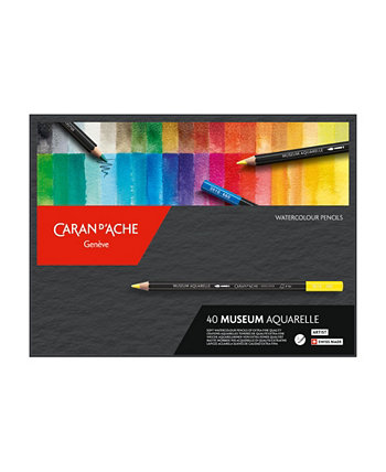 Акварельные карандаши «Музейная акварель» в прочной бумажной коробке, 40 цветов CARAN d'ACHE