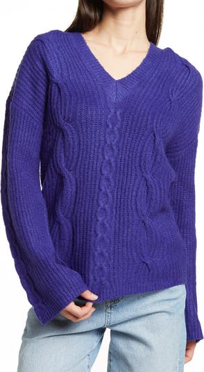 Пуловер с капюшоном и V-образным вырезом Kikit