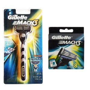 Gillette Mach3 Razor Blade Handle + Gillette Mach3 Refill Cartridges, 8 Count Visit the Gillette Store