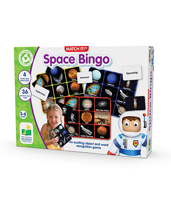 Match It Bingo - Космическая игра для чтения Набор из 36 карточек с картинками-словами The Learning Journey