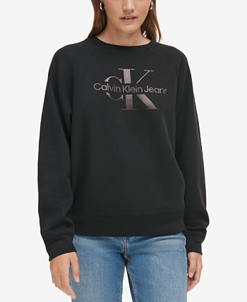 Женский свитшот с монограммой и логотипом из фольги Calvin Klein