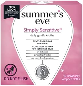 Summer's Eve Feminine Cleansing Cloths | Sensitive Skin | 16 Each | Pack of 2 Pink Rhyme