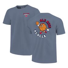 Youth Navy Ole Miss Rebels Comfort Colors Basketball T-Shirt Image One