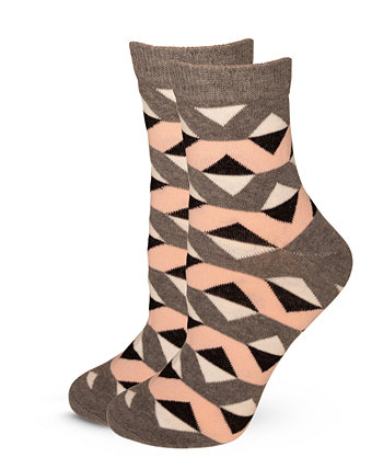 Женские хлопковые носки с зигзагообразным узором европейского производства Lechery