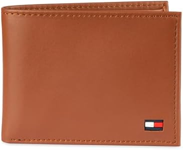 Tommy Hilfiger Men's Classic Logo Style Passcase Bifold Wallet with Multiple Card Slots and ID Window Tommy Hilfiger