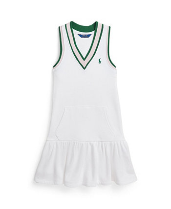 Хлопковое махровое платье в полоску в крикет для малышей и маленьких девочек Polo Ralph Lauren