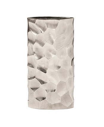 Кованая алюминиевая овальная ваза Bright Silver Howard Elliott