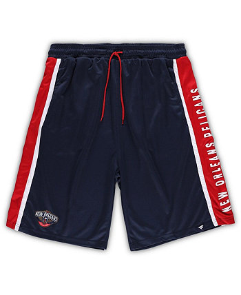 Men's Branded Navy New Orleans Pelicans Big and Tall Referee Iconic Mesh Shorts Fanatics