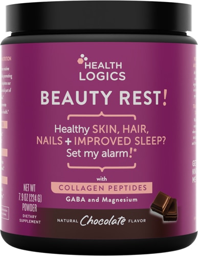 Beauty Rest с коллагеновыми пептидами, Натуральный шоколад - 225 г - Health Logics Health Logics