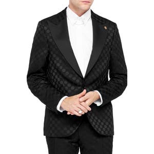 Papatya Slim Fit Black Jacquard Sport Coat Twisted Tailor