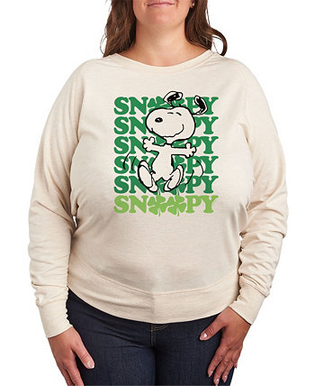 Trendy Plus Size Snoopy Shamrock Graphic Sweatshirt Air Waves