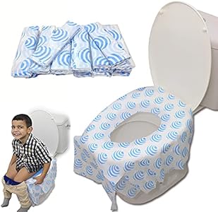 20 Extra Large Toilet Seat Covers Disposable for Kids & Adults-Toilet Covers Disposable for Travel-Toddler Toilet Seat Cover Liners for Potty Training-Individually Wrapped-Waterproof RafaLife