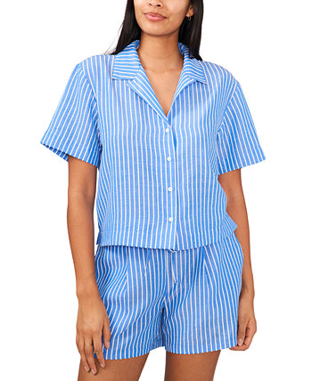 Женская рубашка с коротким рукавом на пуговицах, созданная для Macy's Riley & Rae