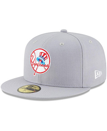 Men's Gray New York Yankees Cooperstown Collection Wool 59FIFTY Fitted Hat New Era