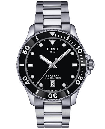 Мужские швейцарские часы Seastar 1000 с браслетом из нержавеющей стали 40 мм Tissot
