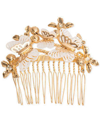 Gold-Tone Mixed Stone Flower & Butterfly Hair Comb Lonna & lilly