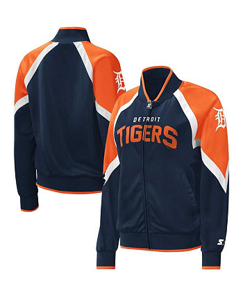 Женская темно-синяя спортивная куртка Detroit Tigers Touchdown с регланами и молнией во всю длину Starter