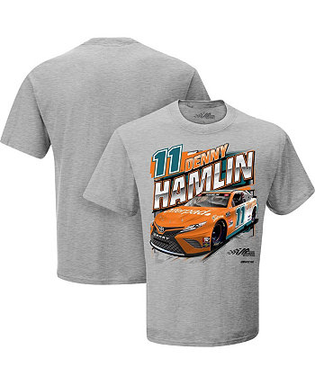 Мужская серая футболка Denny Hamlin Offerpad Graphic 1-Spot Joe Gibbs Racing Team Collection