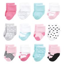 Махровые носки Luvable Friends для новорожденных девочек и малышей, мятно-розовые, Мэри Джейн, 12 шт. Luvable Friends