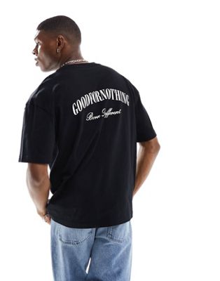 Черная объемная футболка с традиционным принтом Good For Nothing Good For Nothing