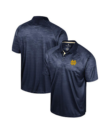 Мужская темно-синяя рубашка-поло реглан Notre Dame Fighting Irish Honeycomb Colosseum