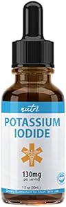 Nutri Potassium Iodide Liquid Drops (Жидкие капли) 130 mg - Alternative to Potassium Iodide Pills - Potassium Iodine Tablets (Таблетки) 130 mg - YODO Naciente Ki Pills 1 Oz Nature's Fusions