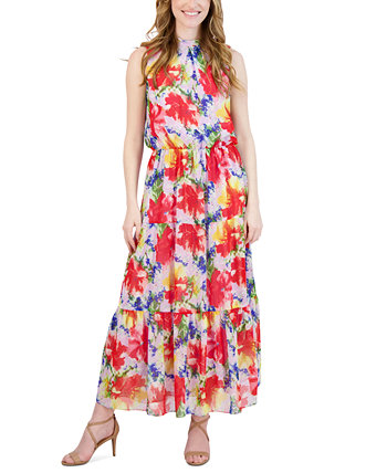 Women's Printed Tiered Maxi Dress Donna Ricco