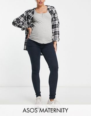 Сине-черные джинсы скинни ASOS DESIGN Maternity Ultimate ASOS Maternity