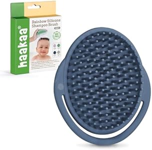 haakaa Silicone Shampoo Brush - Cradle Cap Brush Comb - Baby Hair Scrubber - Scalp Massager for Newborns & Toddlers - 1pk-Lavender Haakaa