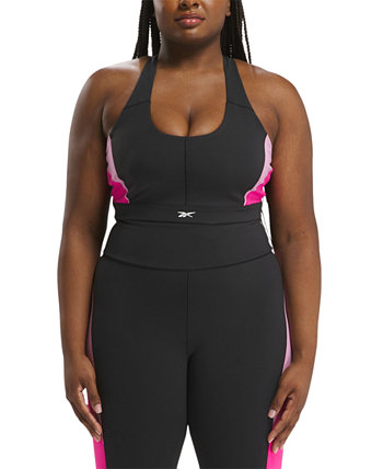 Plus Size Lux Colorblocked Racerback Sports Bra Reebok