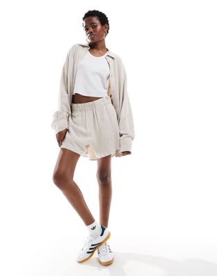 Weekday Ava linen mix shorts in off-white - part of a set Weekday