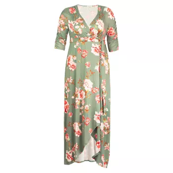Платье макси с запахом и цветочным принтом Meadow Dream Kiyonna