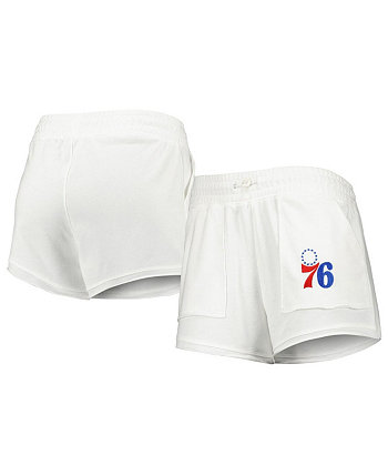 Женские белые шорты Philadelphia 76ers Sunray Concepts Sport